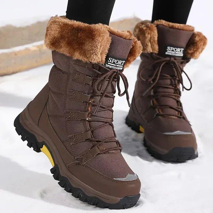 Joan - Women's Waterproof Lace-Up Winter Boots with Faux Fur Cuff