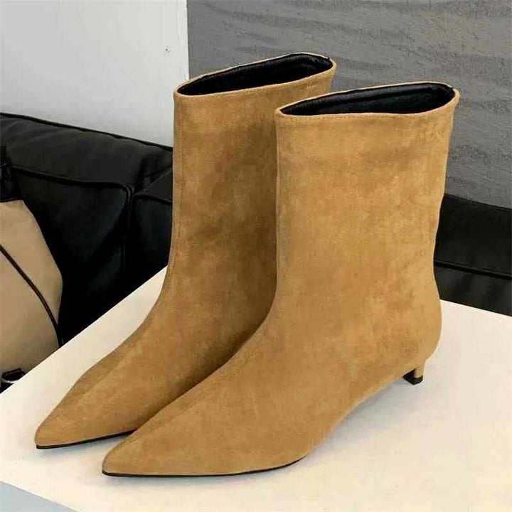 Joanna - Women's Kitten Heel Slip-On Ankle Boots 3