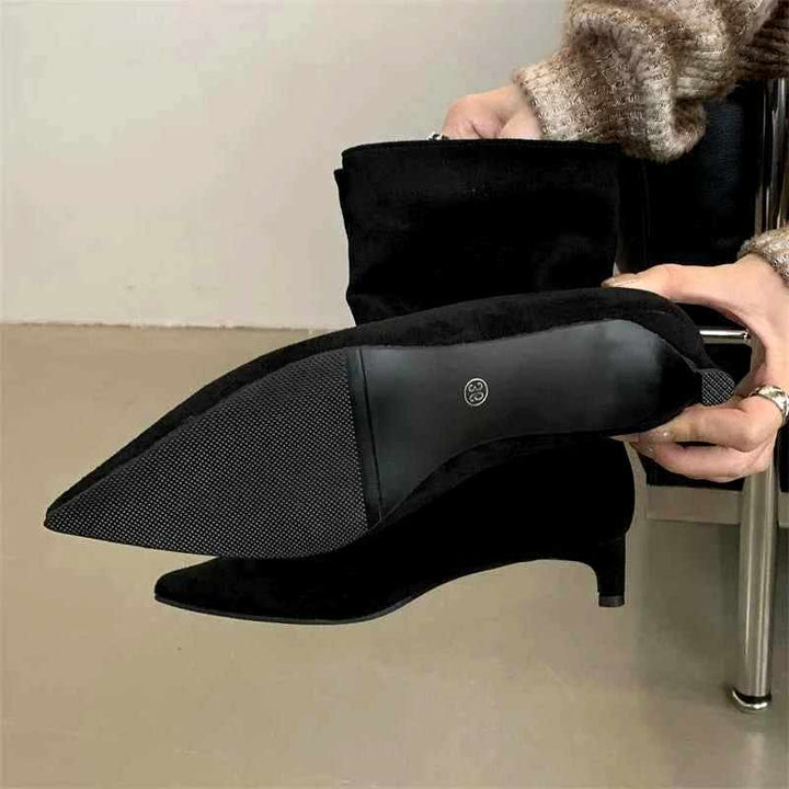 Joanna - Women's Kitten Heel Slip-On Ankle Boots 4