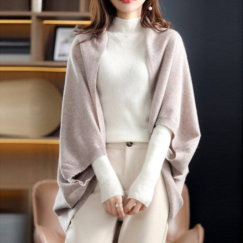 Joanna - Women's Wool Oversized Open Front Cardigan 3
