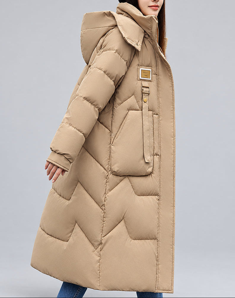 Johanna - Women's Longline Hooded Puffer Coat 3