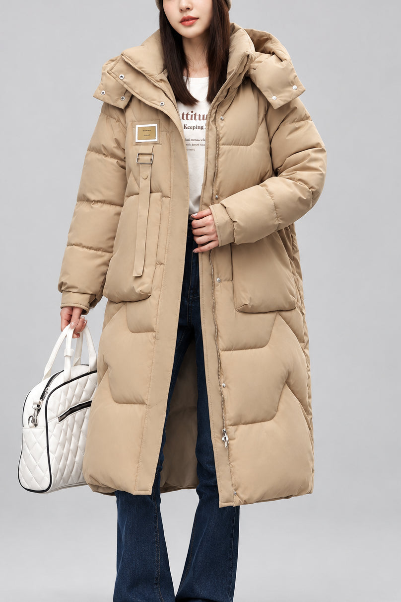 Johanna - Women's Longline Hooded Puffer Coat 6