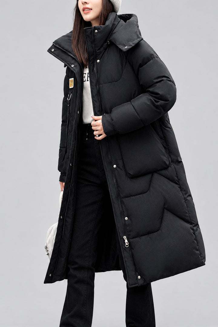 Johanna - Women's Longline Hooded Puffer Coat 8