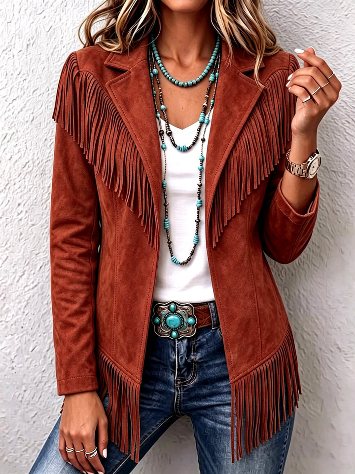 Jordyn - Women's Wide Collar Western Fringe Jacket 5