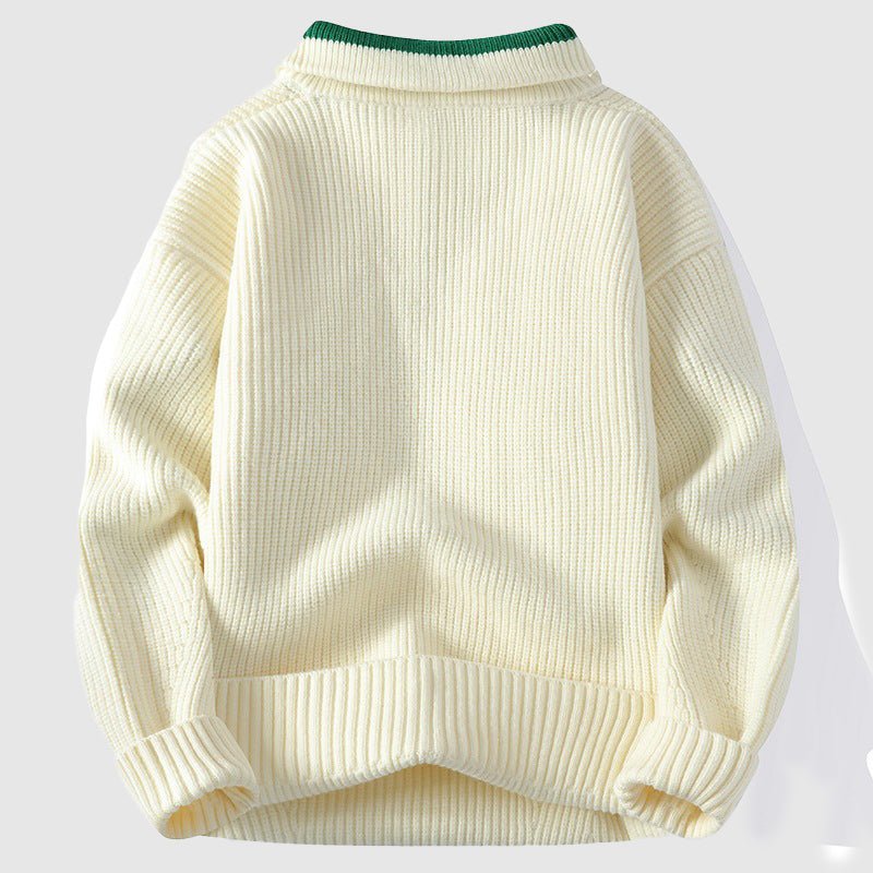 Jovan - Men's Ribbed Half-Zip Polo Collar Sweater