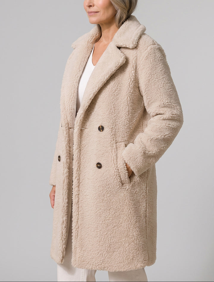 Jovie - Women’s Long Teddy Coat with Pockets