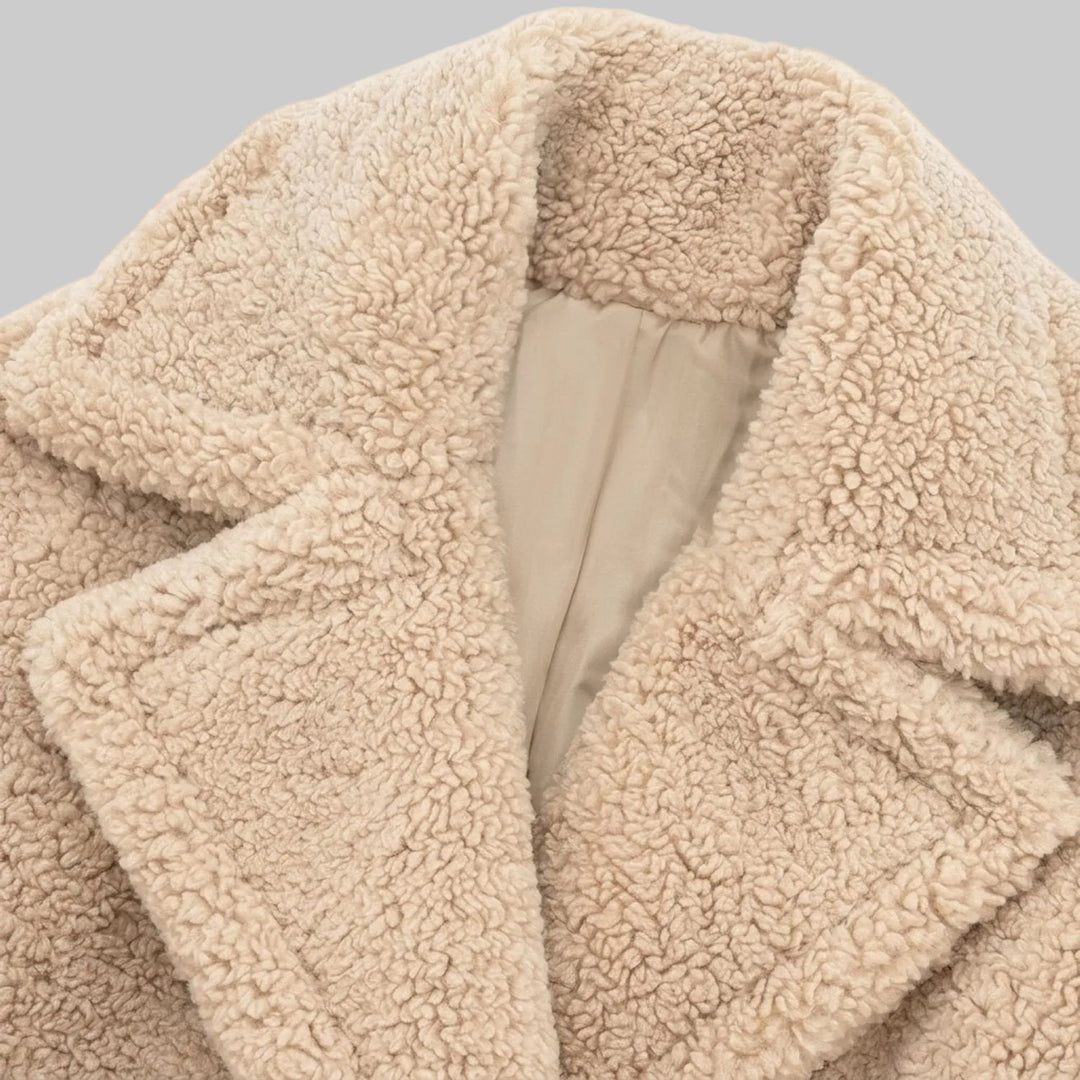 Jovie - Women’s Long Teddy Coat with Pockets