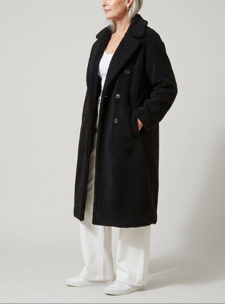 Jovie - Women’s Long Teddy Coat with Pockets