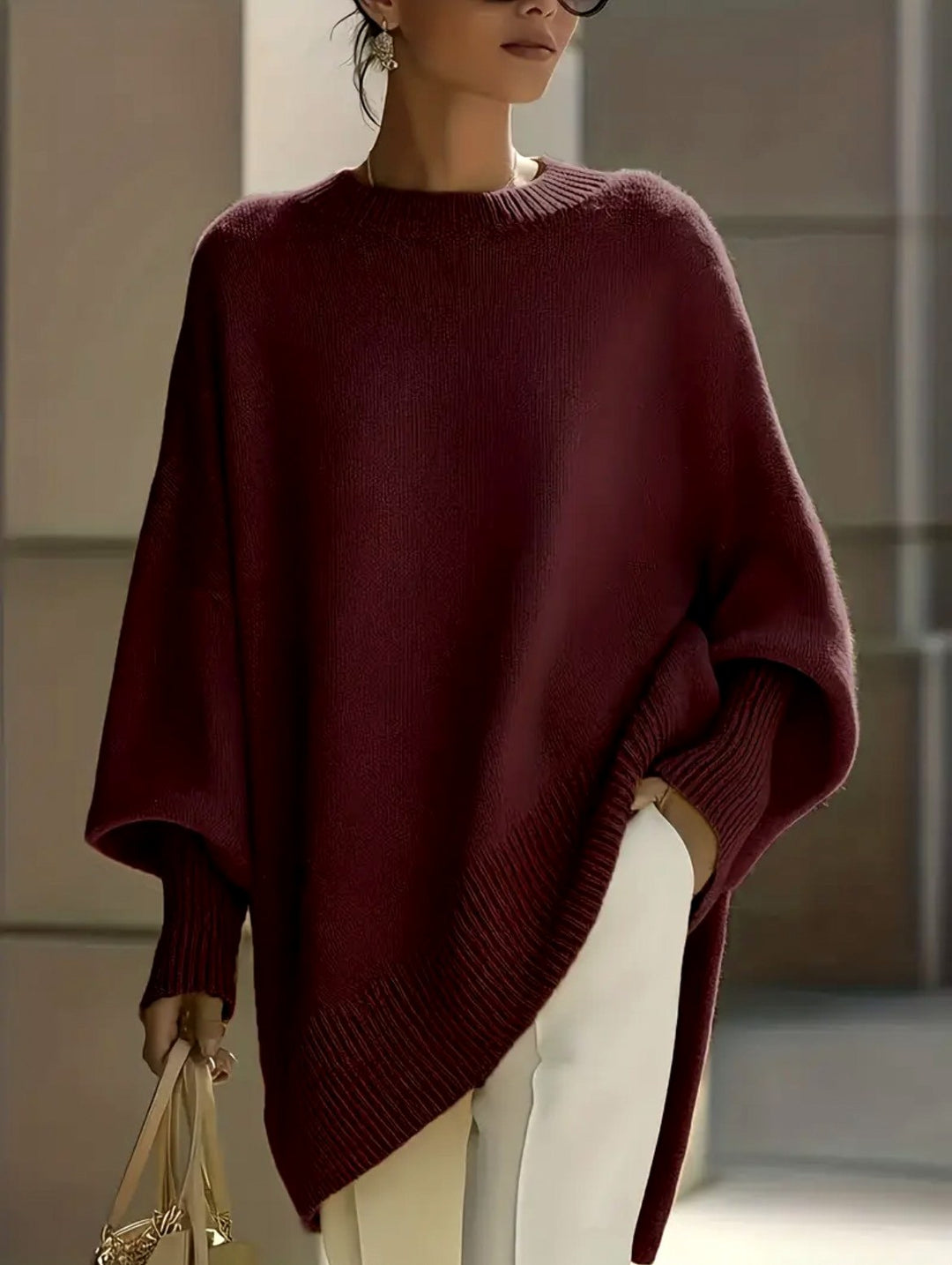 Juanita - Women's Round Neck Batwing Loose Sweater 6