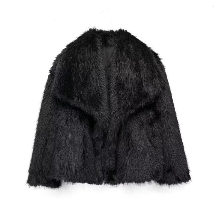 Juliet - Women's Faux Fur Jacket with Wide Collar