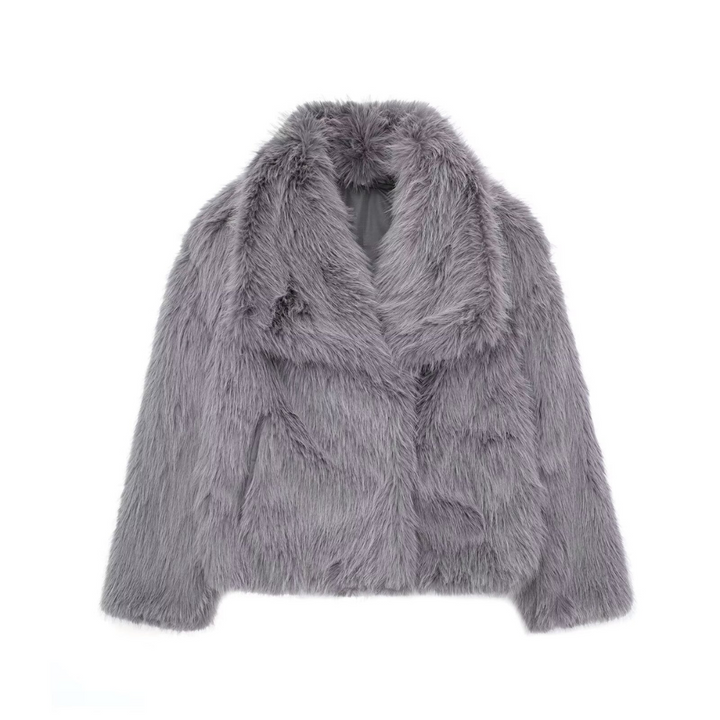 Juliet - Women's Faux Fur Jacket with Wide Collar