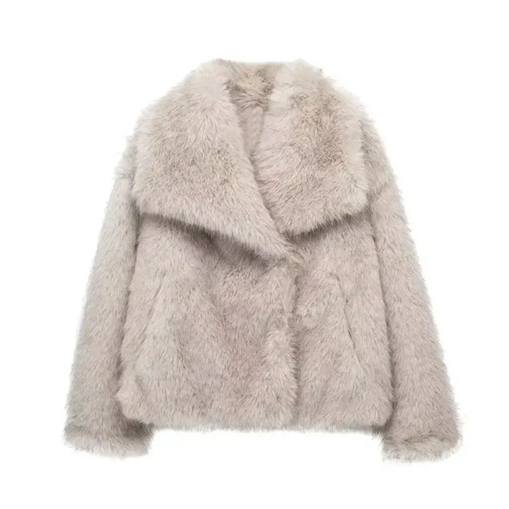 Juliet - Women's Faux Fur Jacket with Wide Collar