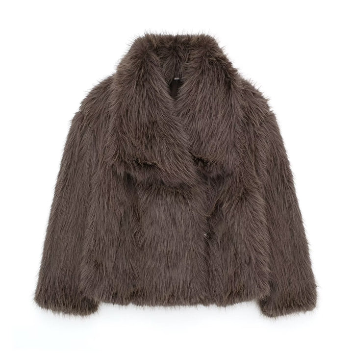 Juliet - Women's Faux Fur Jacket with Wide Collar