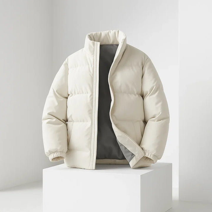 Kael  - Men's Puffer Jacket with Stand Collar and Ribbed Cuffs