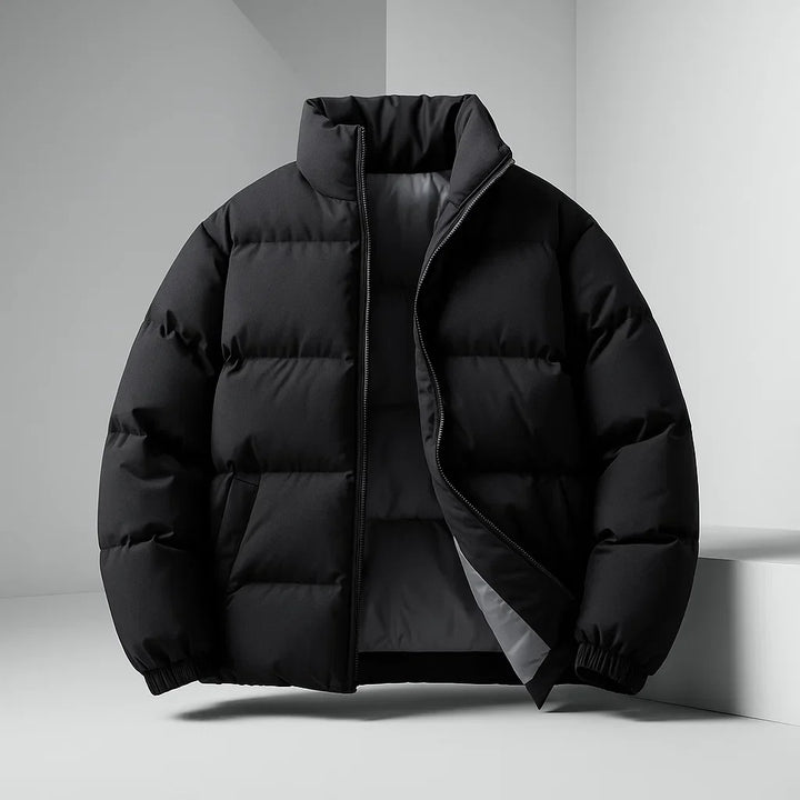 Kael  - Men's Puffer Jacket with Stand Collar and Ribbed Cuffs