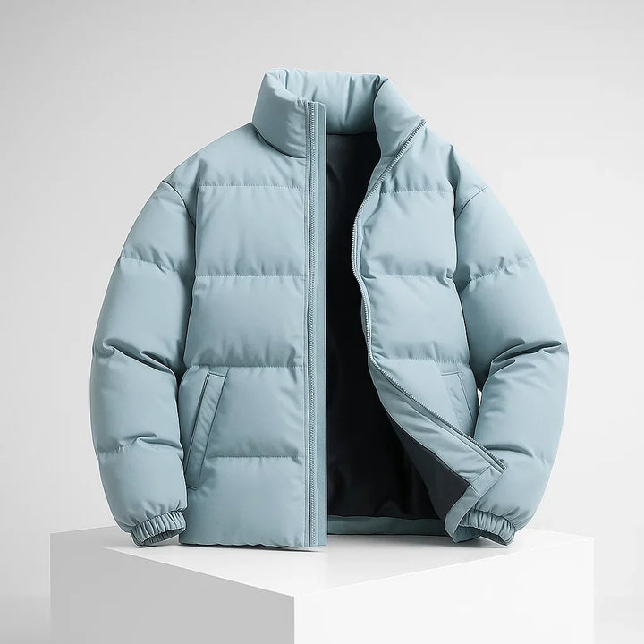 Kael  - Men's Puffer Jacket with Stand Collar and Ribbed Cuffs