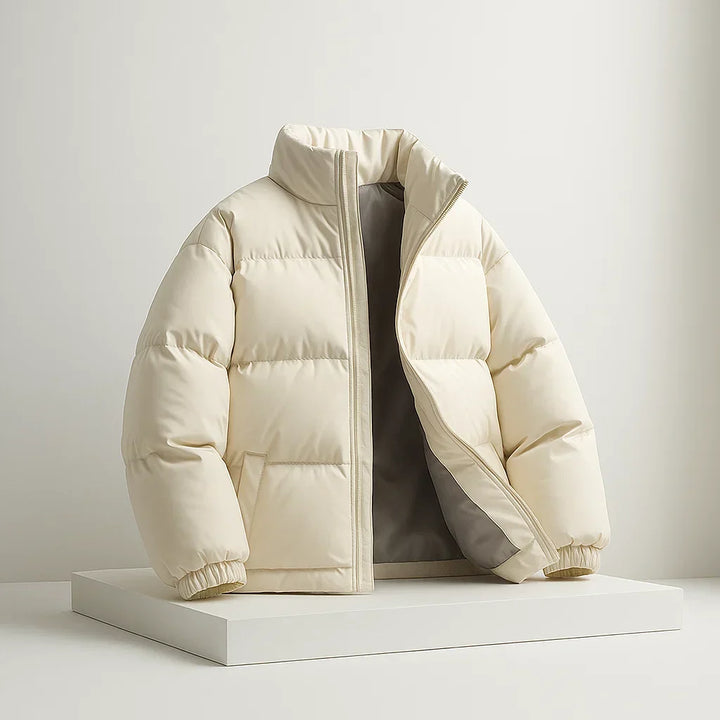 Kael  - Men's Puffer Jacket with Stand Collar and Ribbed Cuffs