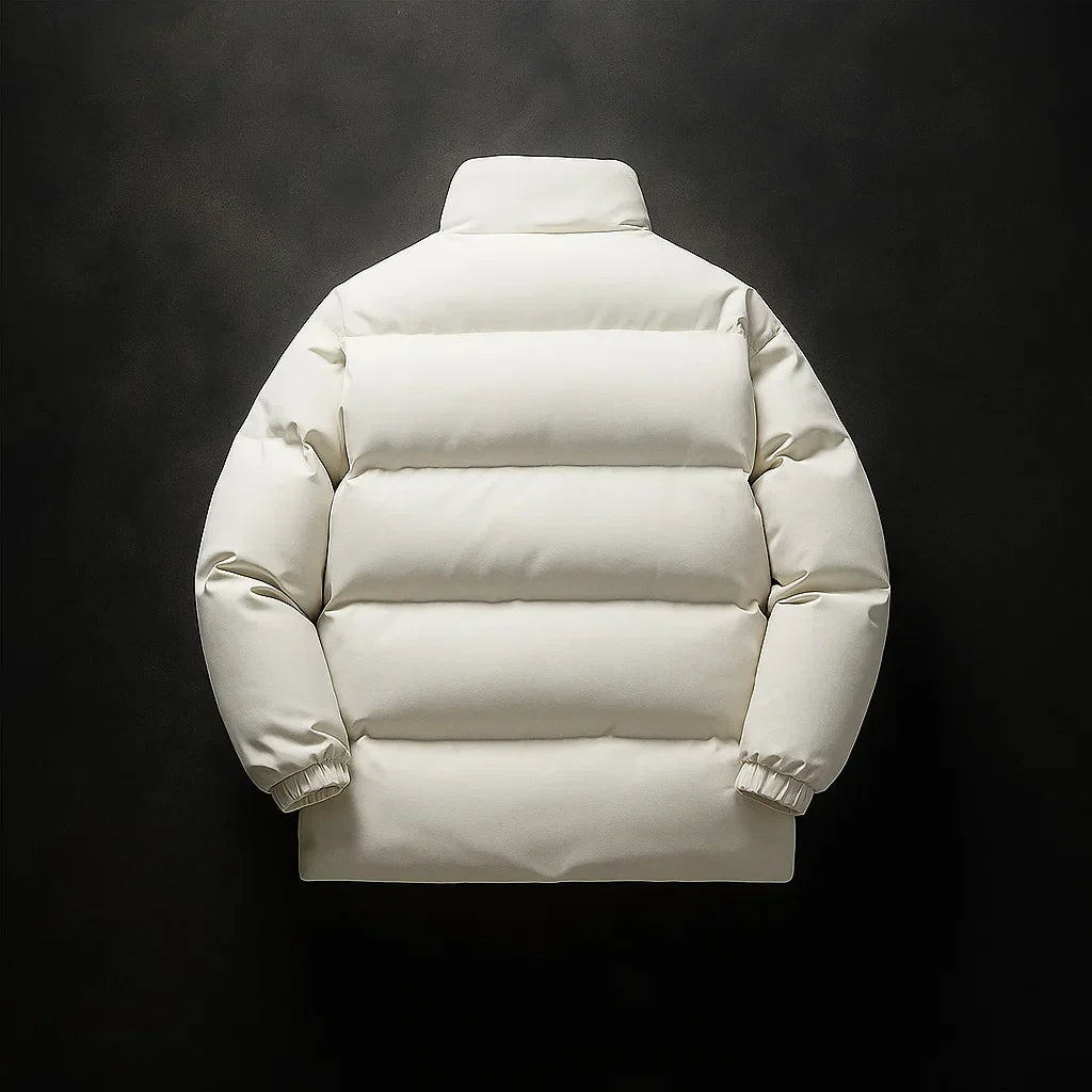 Kael  - Men's Puffer Jacket with Stand Collar and Ribbed Cuffs
