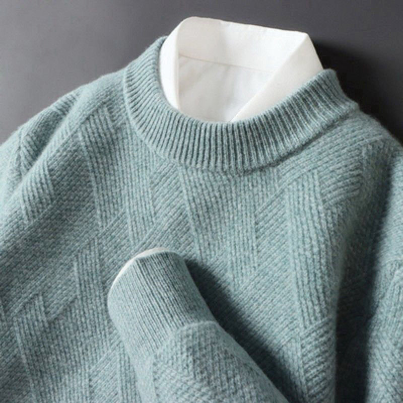 Kaelan - Men's Geometric Cashmere Knit Crewneck Sweater