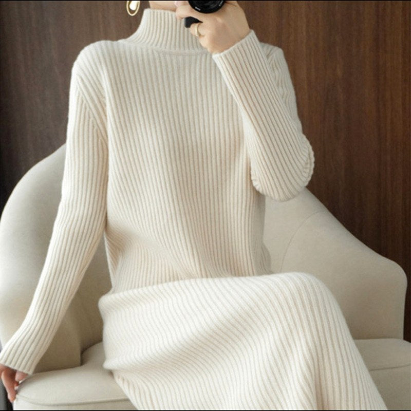 Kamea - Women’s Ribbed Turtleneck Knit Dress 3