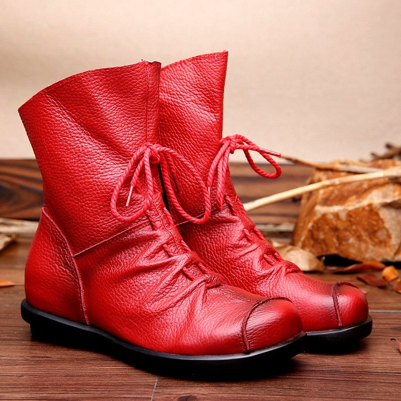 Kara - Women’s Leather Lace-Up Ankle Boots 6