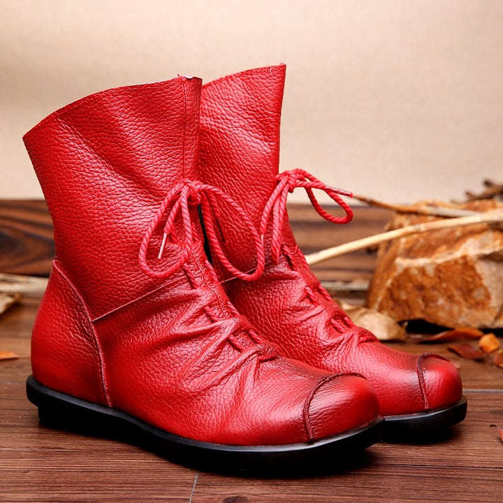 Kara - Women’s Leather Lace-Up Ankle Boots 6