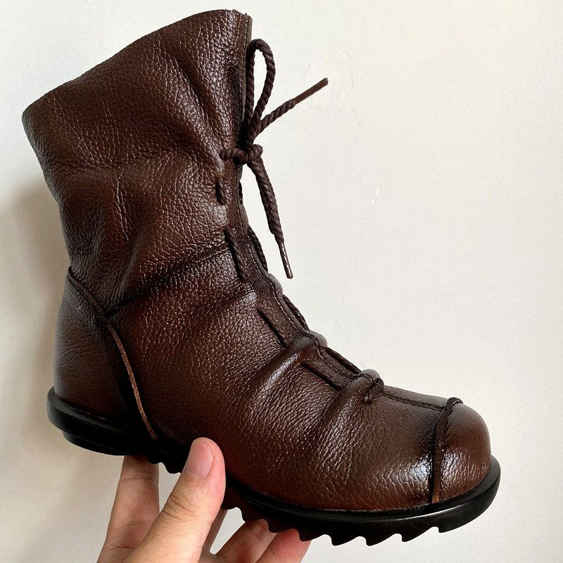 Kara - Women’s Leather Lace-Up Ankle Boots 7