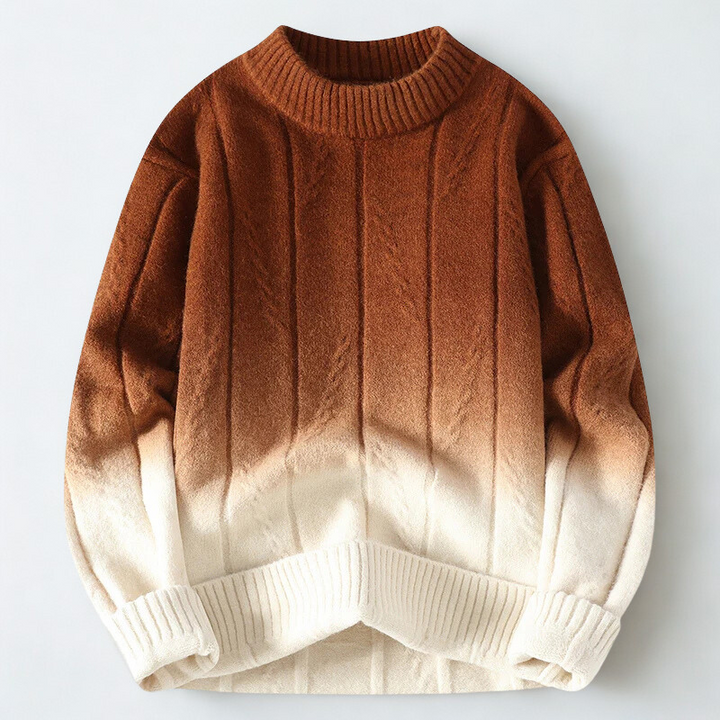 Kassandra - Women's Ombre Gradient Crew Neck Sweater