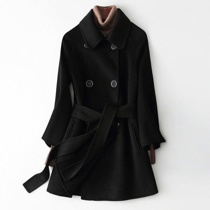 Katrina - Women's Double-Breasted Cashmere Coat with Tie Belt