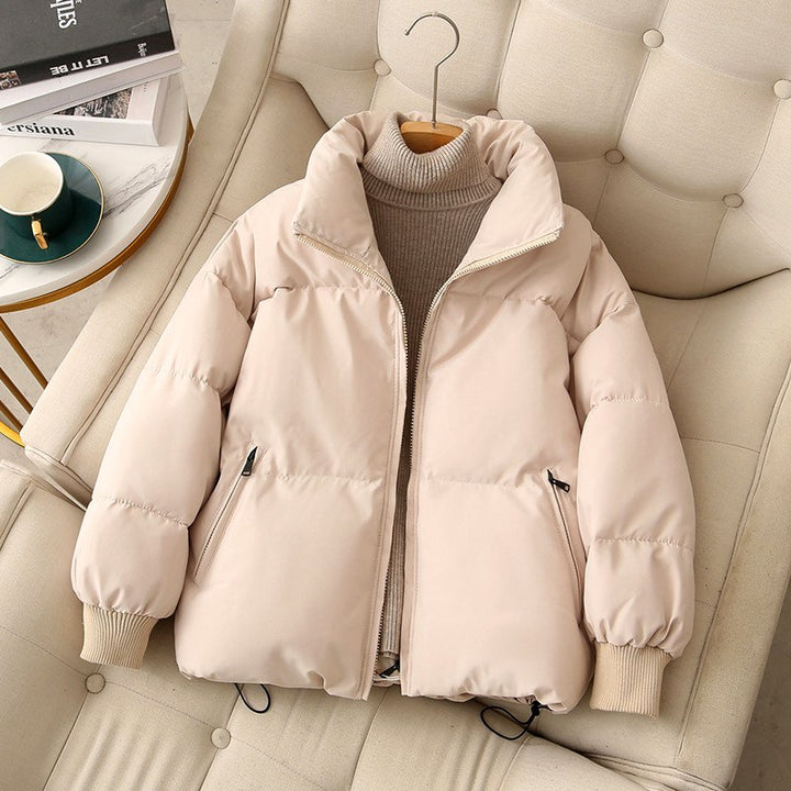 Kelsey - Women's Stand Collar Puffer Jacket with Ribbed Cuffs 3