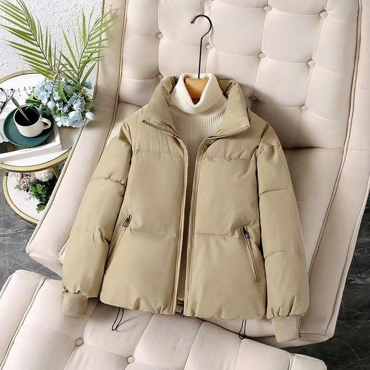 Kelsey - Women's Stand Collar Puffer Jacket with Ribbed Cuffs 6