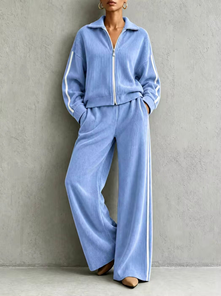 Kendall - Women's Ribbed Zip-Up Two-Piece Lounge Set 6