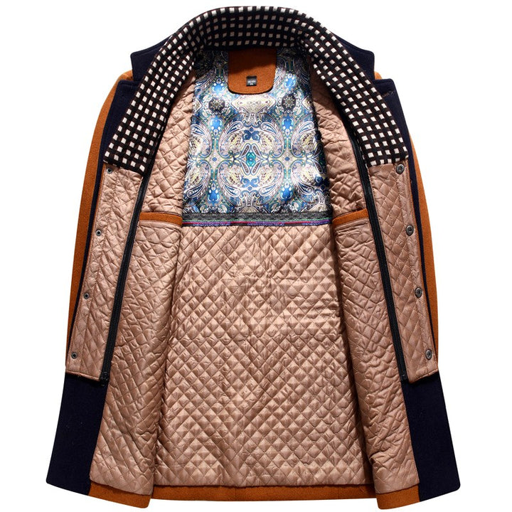 Kensington - Men's Stand Collar Wool Coat with Quilted Lining 6