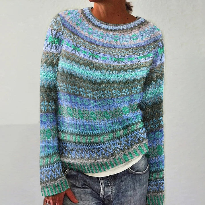 Kezia - Women's Multicolor Jacquard Knit Pullover