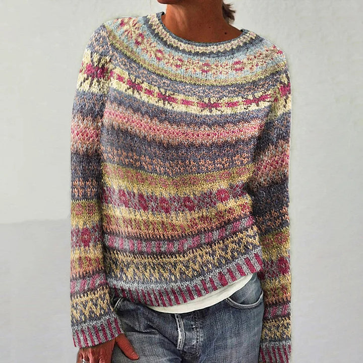 Kezia - Women's Multicolor Jacquard Knit Pullover