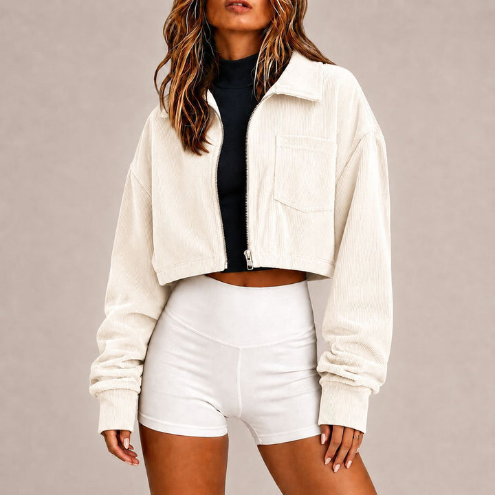 Kiana - Women's Corduroy Oversized Cropped Jacket 1