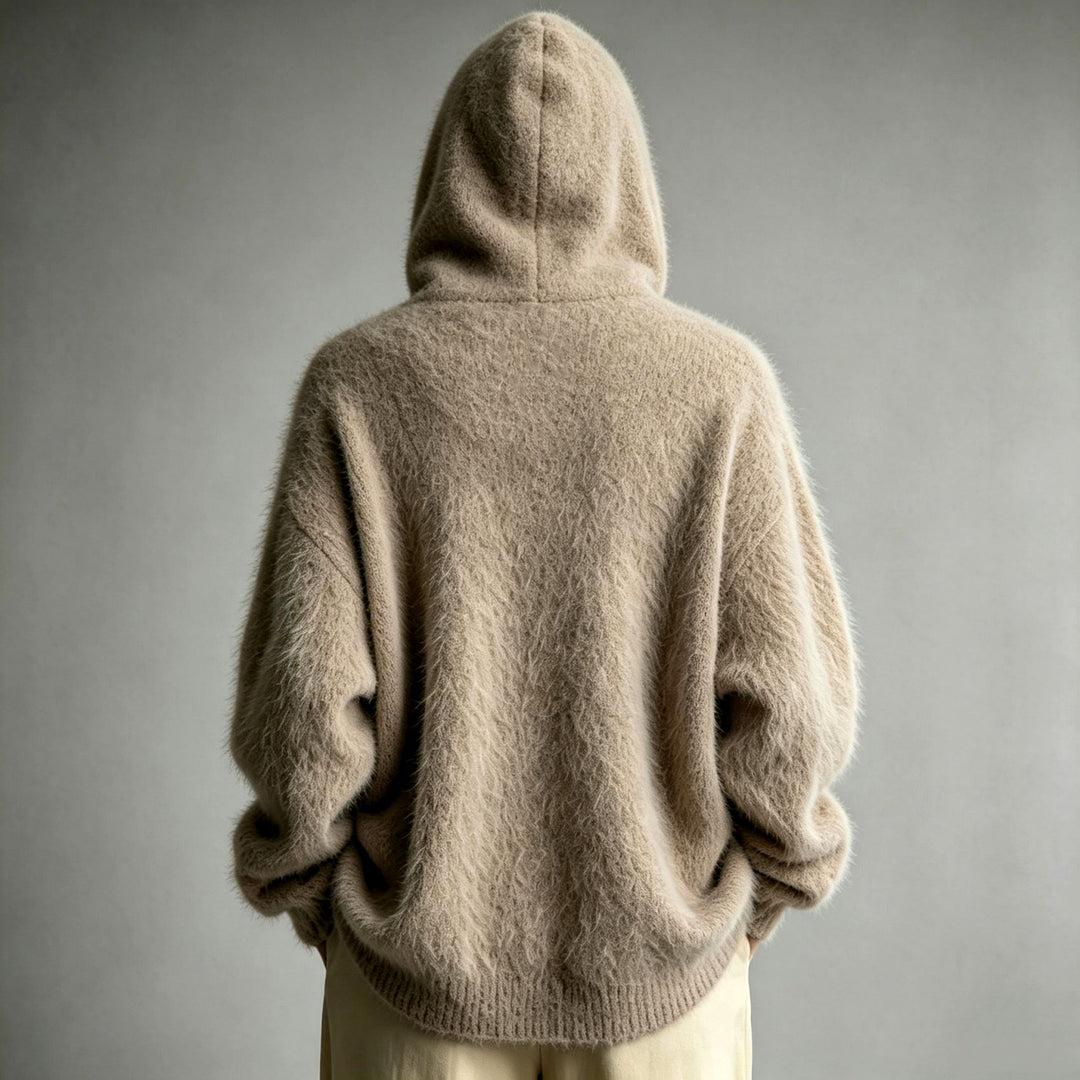Kiana - Women's Fuzzy Knit Button-Up Hoodie Cardigan 7