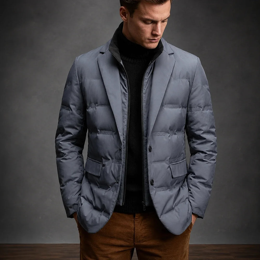 Kieran – Men's Duck Down Puffer Blazer with Button Front 