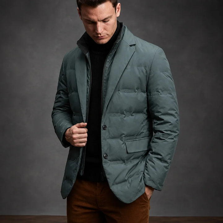 Kieran – Men's Duck Down Puffer Blazer with Button Front 