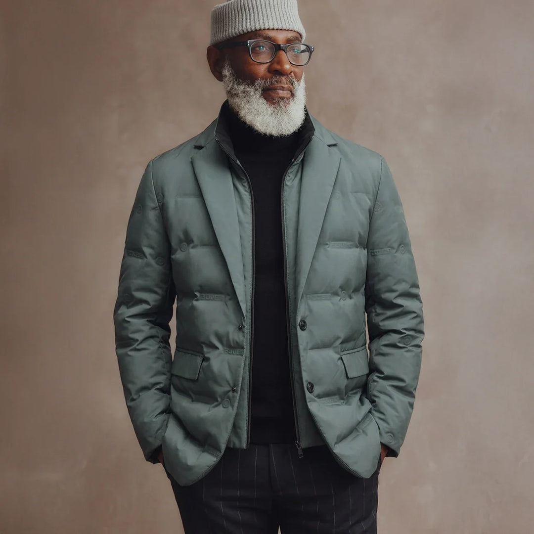 Kieran – Men's Duck Down Puffer Blazer with Button Front 