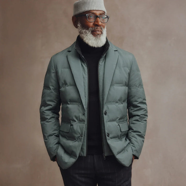 Kieran – Men's Duck Down Puffer Blazer with Button Front 