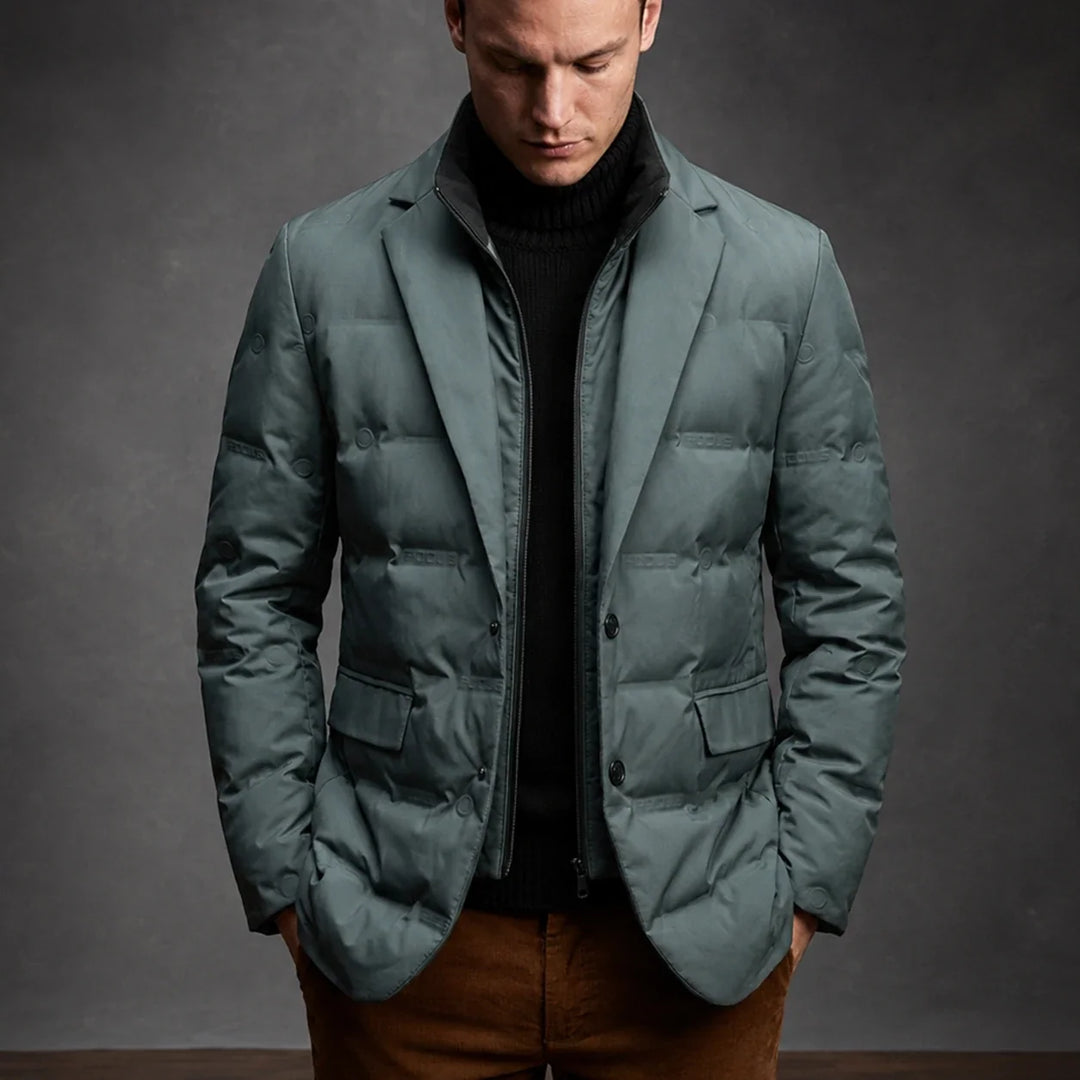Kieran – Men's Duck Down Puffer Blazer with Button Front 