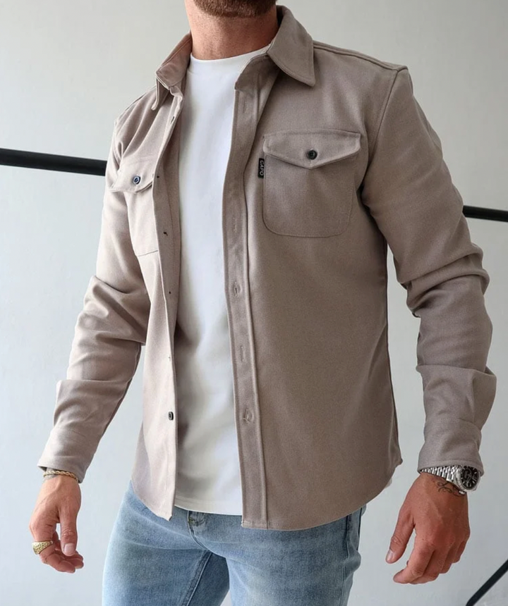 Konstantin - Men's Oversized Shirt Jacket with Snap Closure