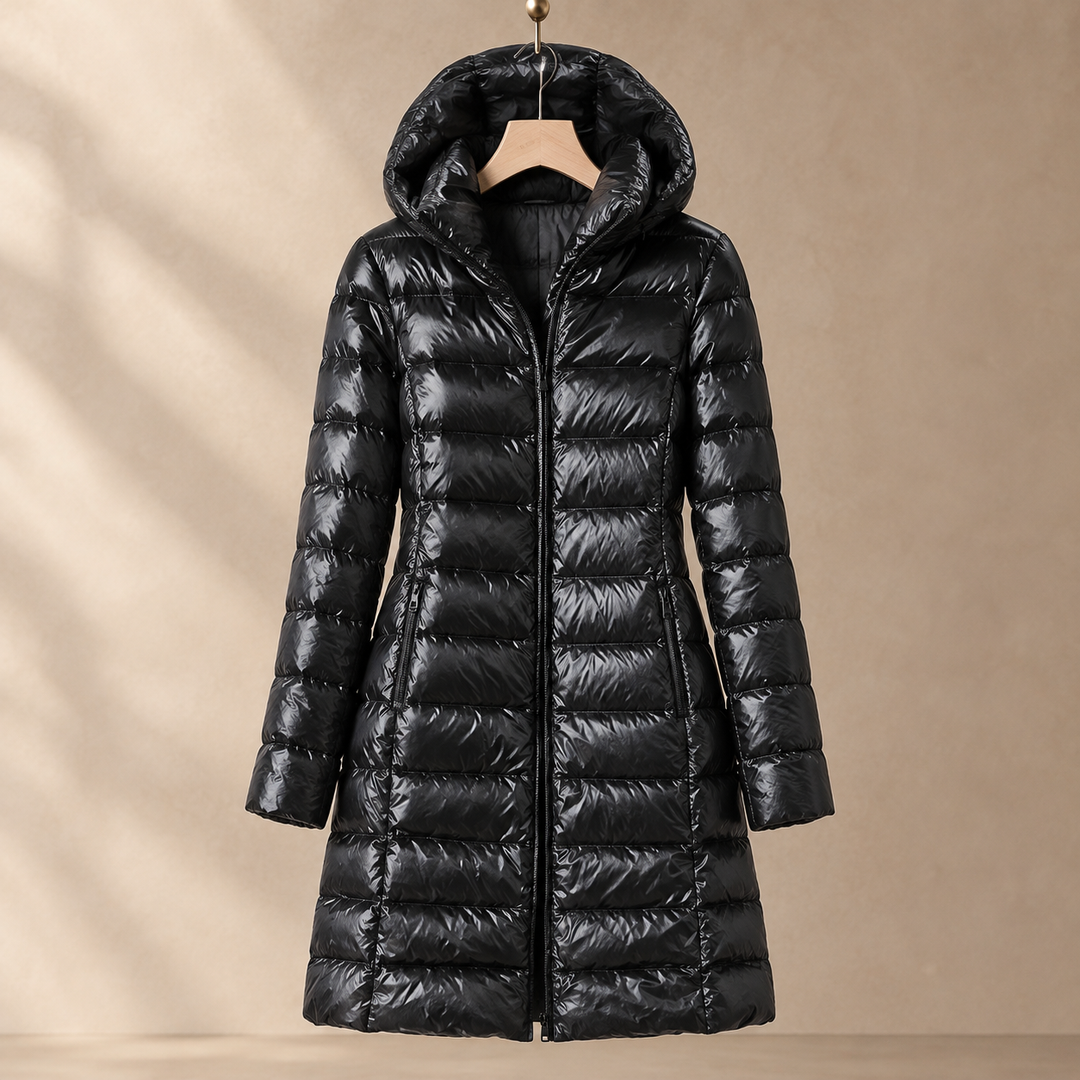 Krystal - Women's Long Hooded Down Jacket