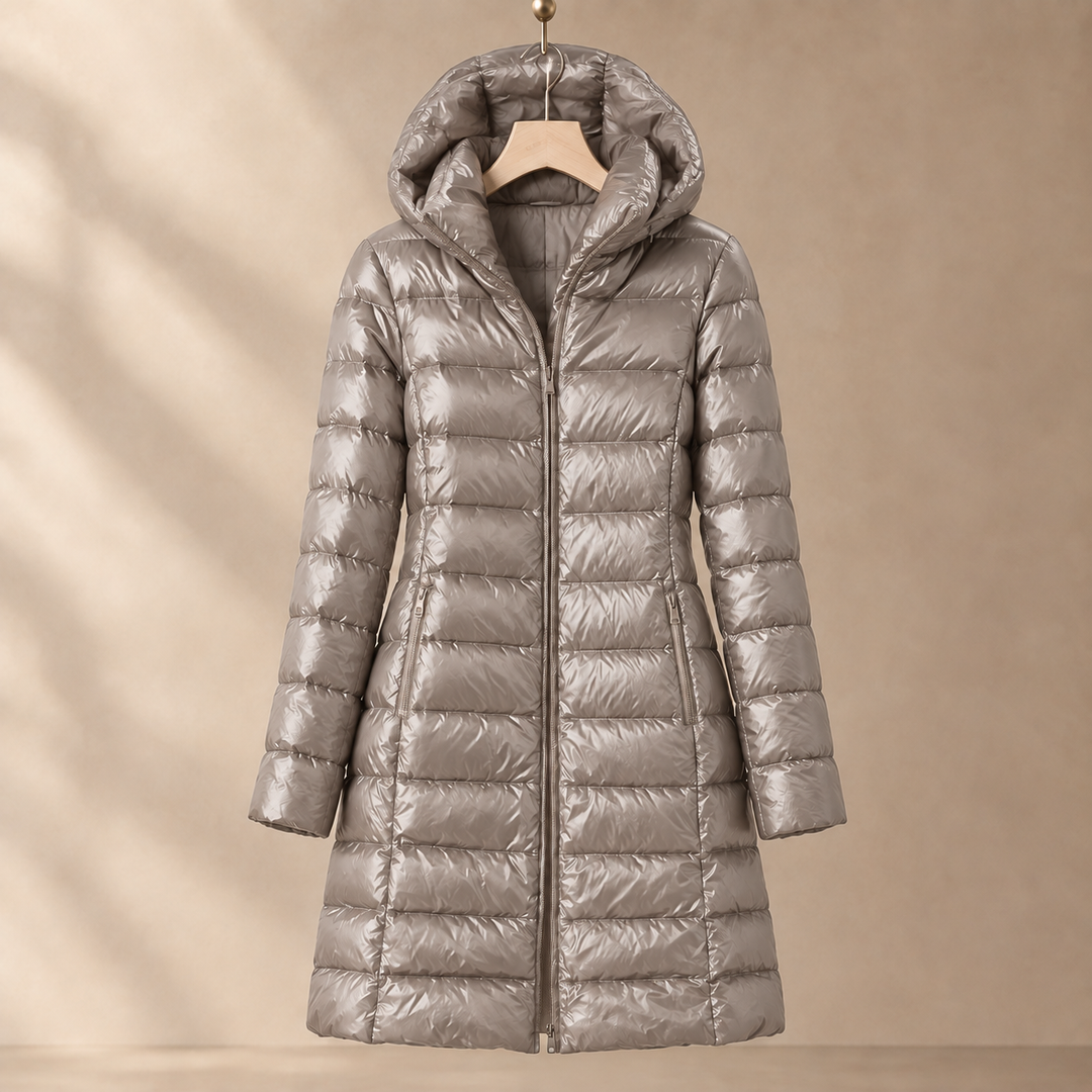 Krystal - Women's Long Hooded Down Jacket