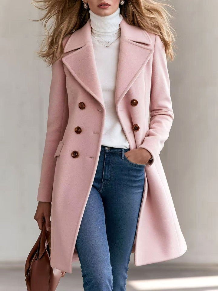 Krystal - Women’s Double-Breasted Notched Lapel Coat 2