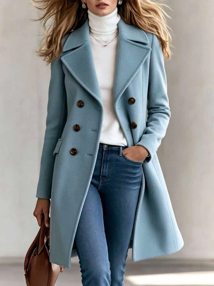 Krystal - Women’s Double-Breasted Notched Lapel Coat 3