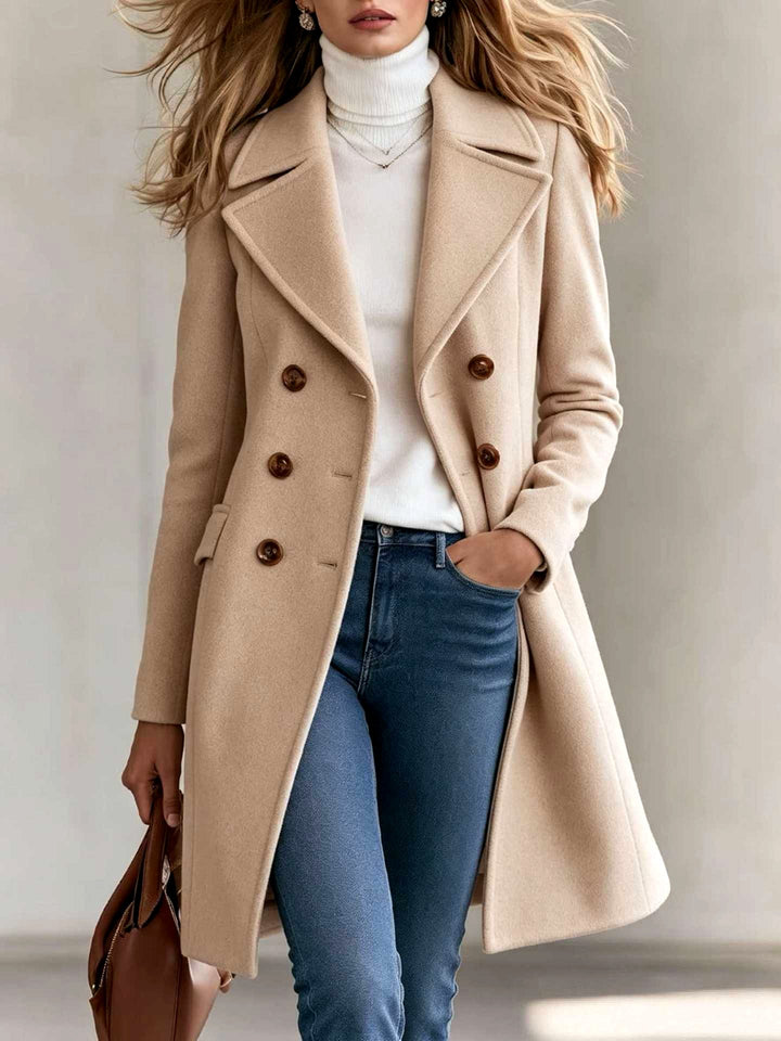Krystal - Women’s Double-Breasted Notched Lapel Coat 4