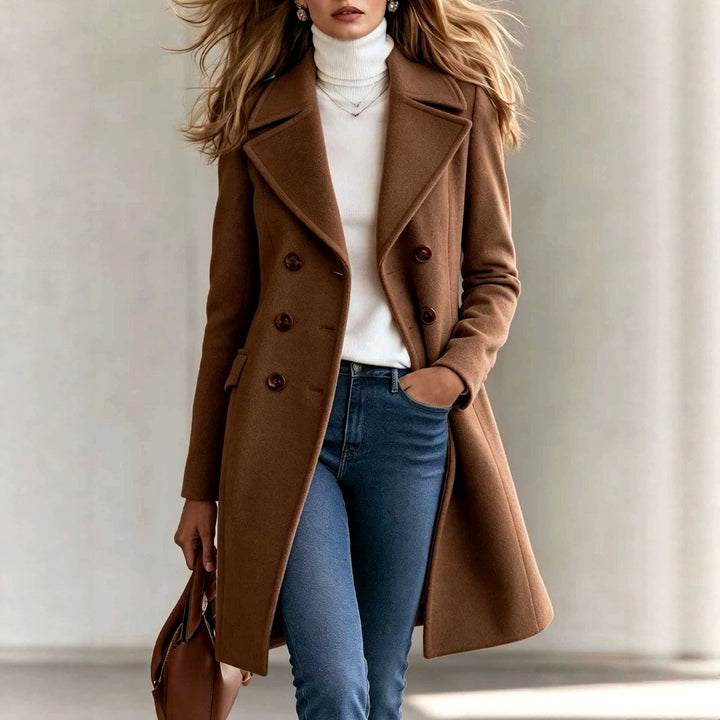 Krystal - Women’s Double-Breasted Notched Lapel Coat 5