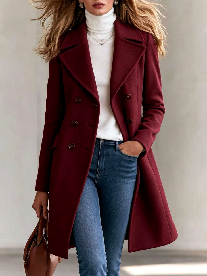 Krystal - Women’s Double-Breasted Notched Lapel Coat 6